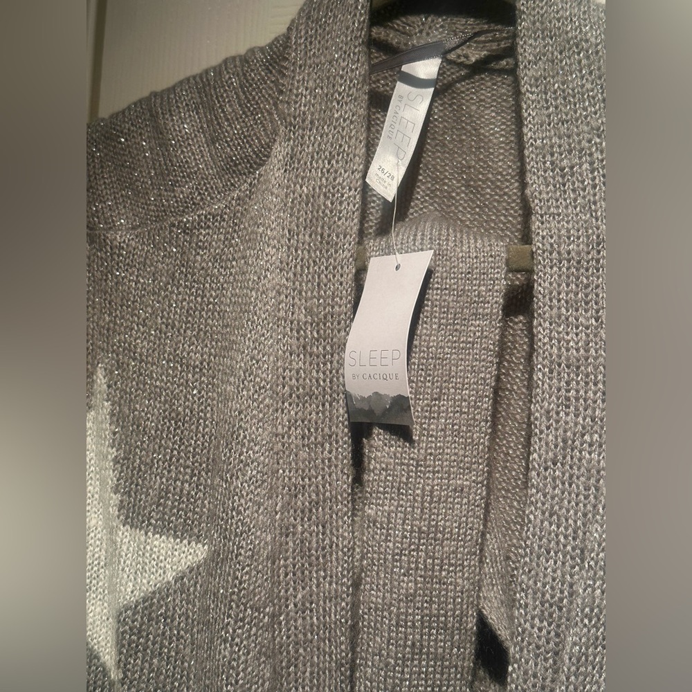 Metallic Gray Star Patterned Sleep Robe - Picture 2 of 2